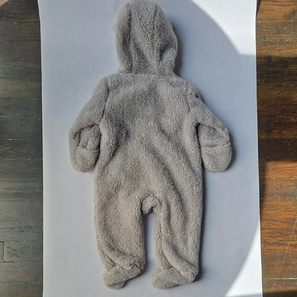 Carter's 6mo Fuzzy Gray Elephant Fleece Bunting One Piece